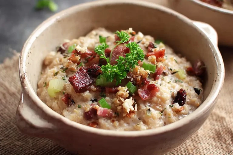porridge bacon poireaux dattes