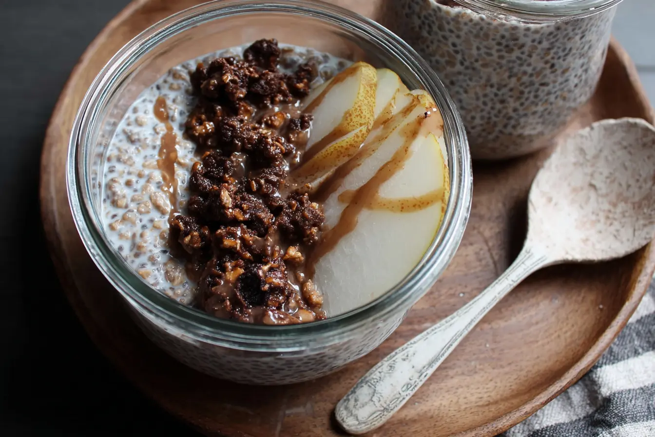 porridge chocolat poire préparer veille