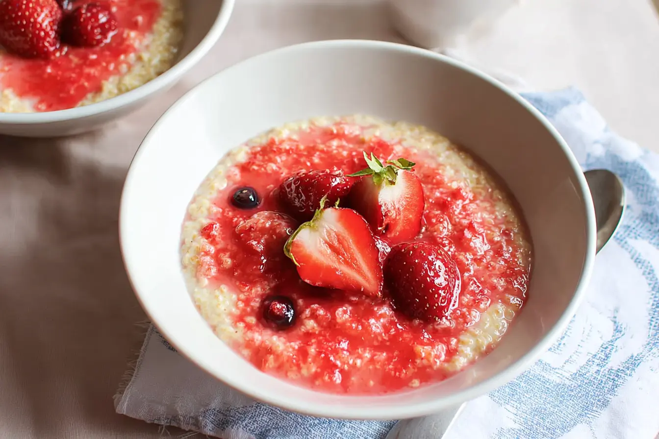 porridge coulis fraises