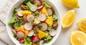 salade pois cassés mimolette radis