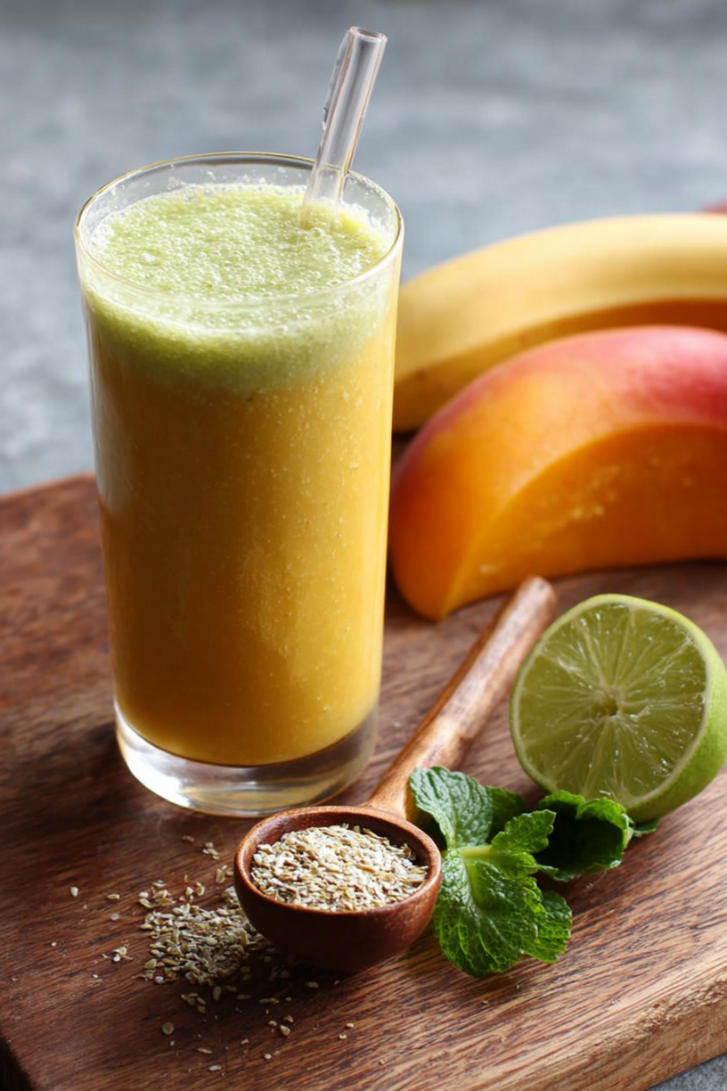 smoothie banane mangue citron vert
