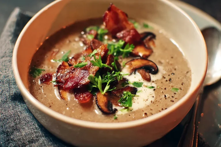 soupe champignons marrons bacon