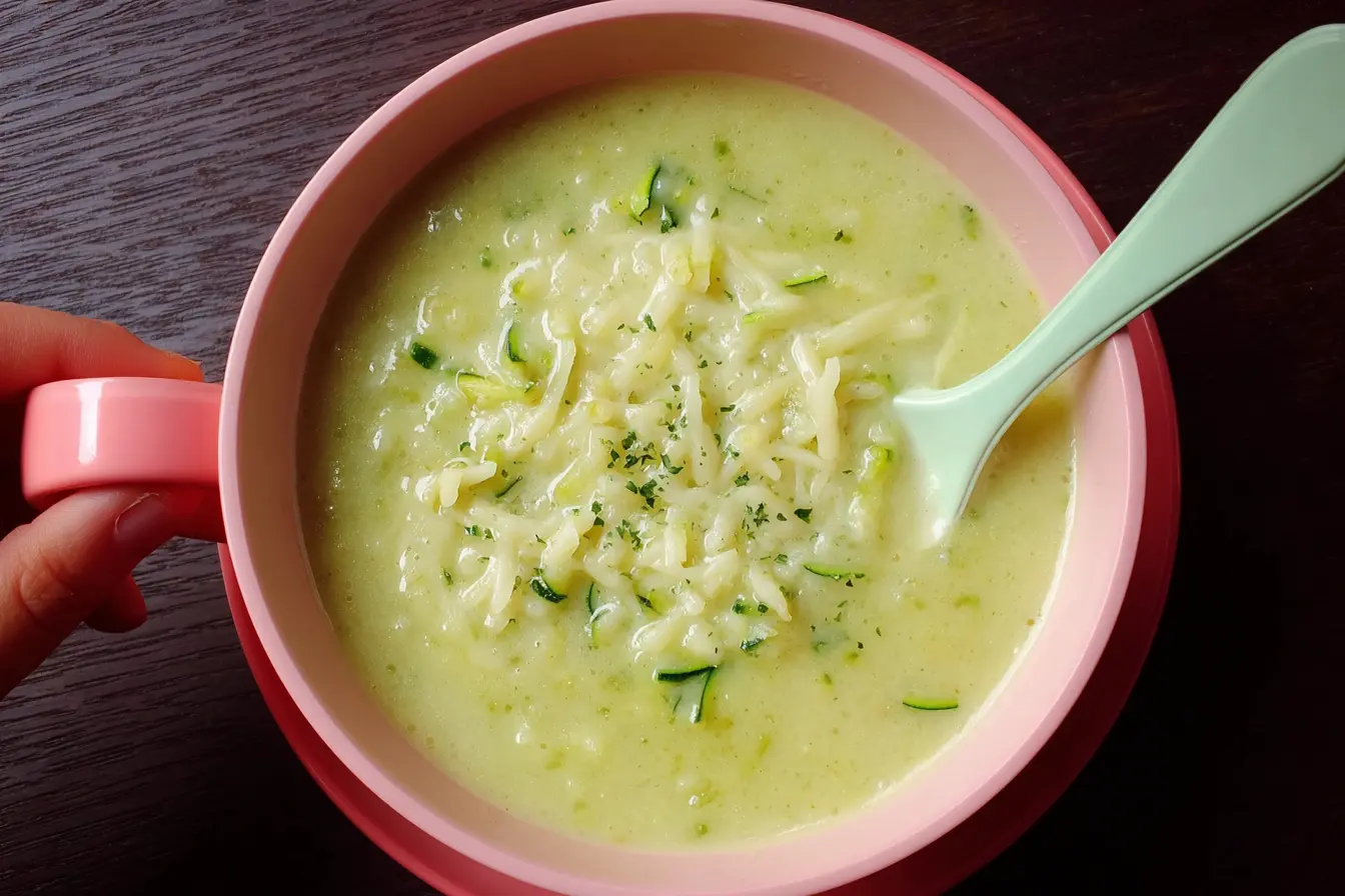 soupe courgette fromage pâtes alphabet