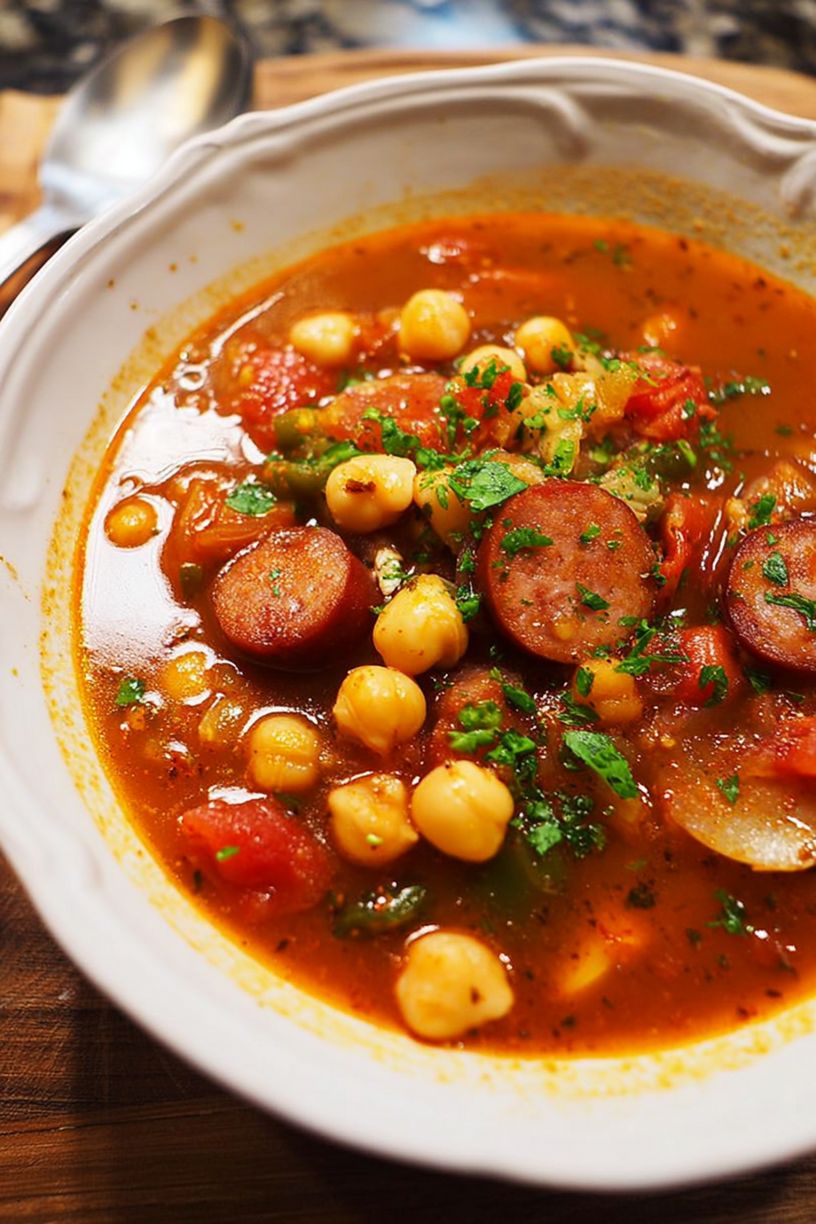 soupe espagnole chorizo pois chiches