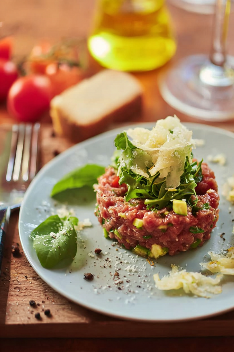tartare veau italienne salade fenouil