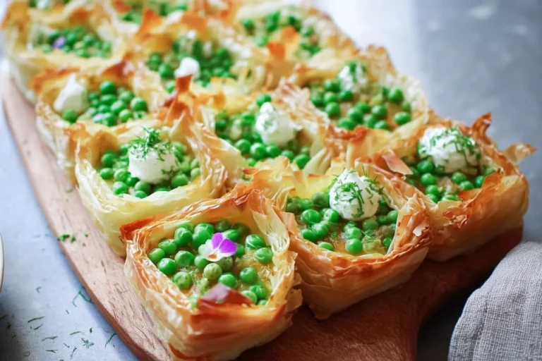 tarte filo petits pois crème