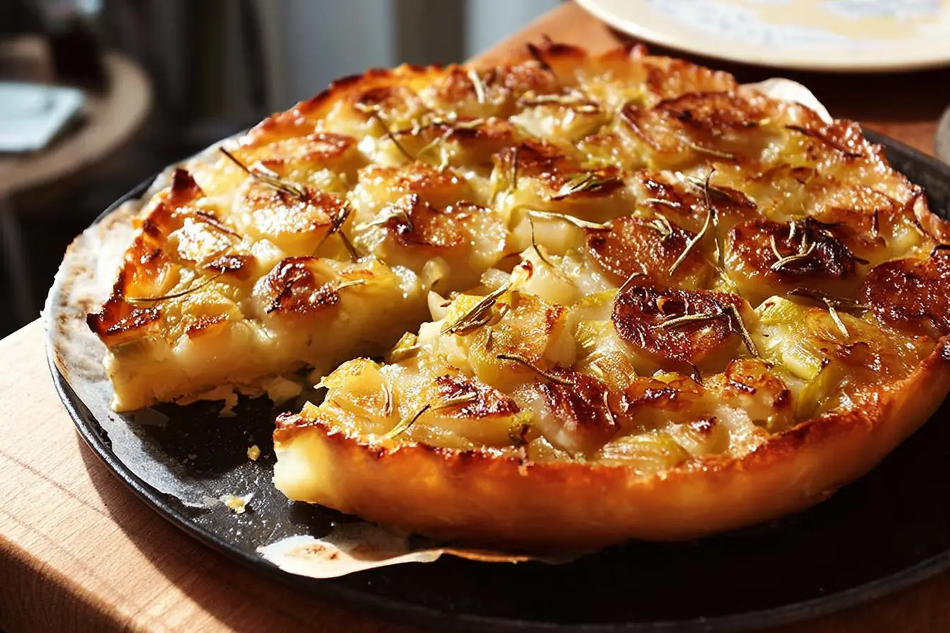 tarte poireau chèvre façon tatin