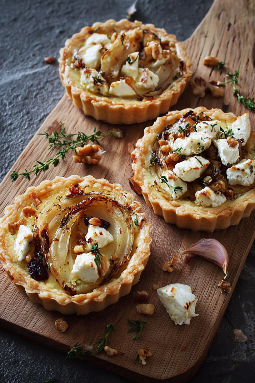 tartelette chèvre oignons