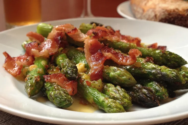 ufs brouillés asperges bacon