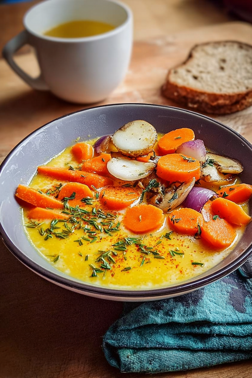 velouté courge curcuma légumes vapeur