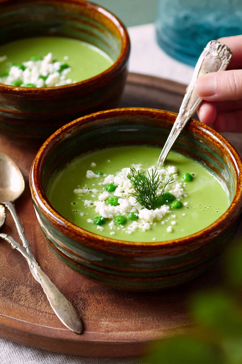 velouté petits pois feta