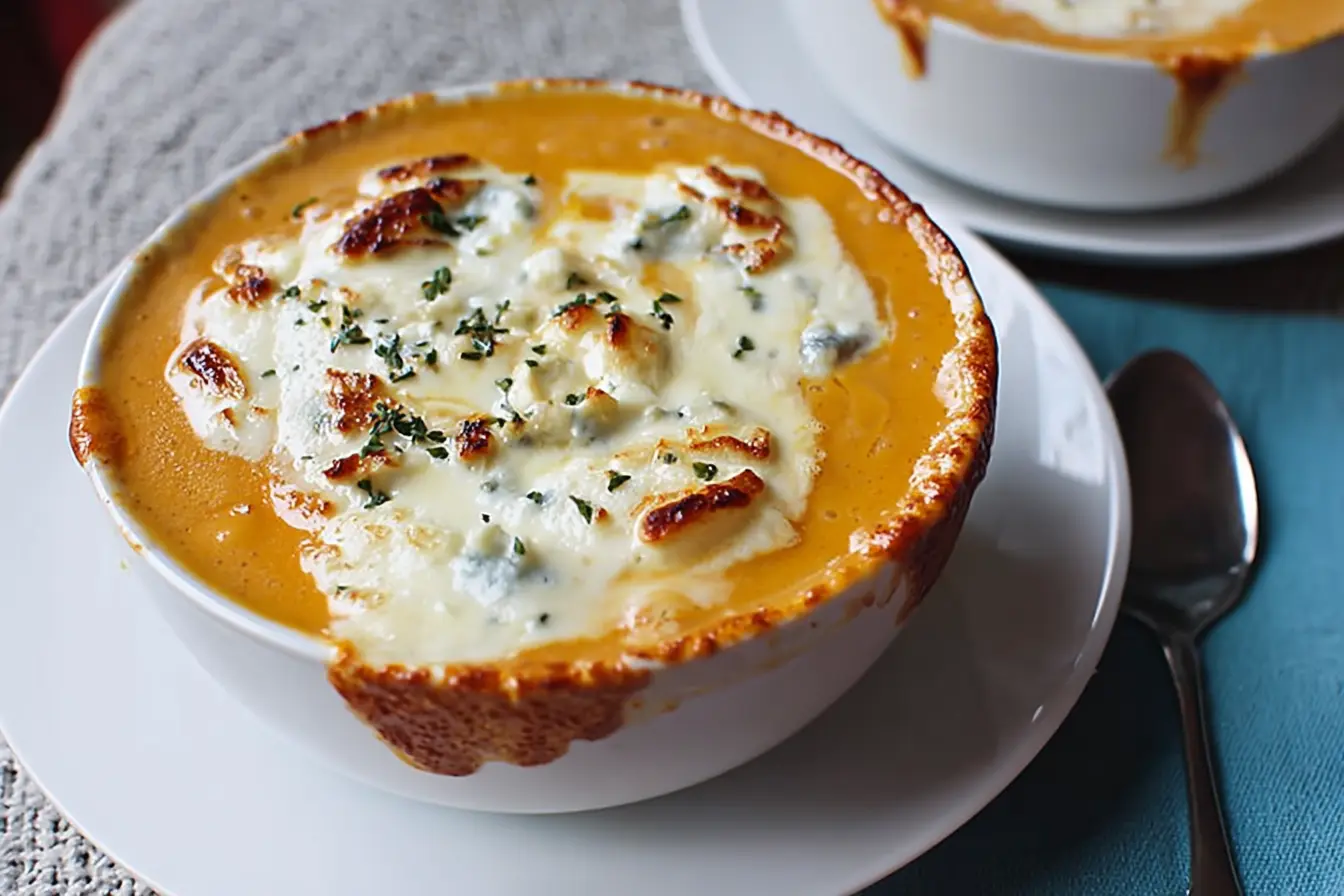 velouté potimarron châtaigne gorgonzola