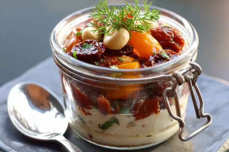 verrine chèvre fruits secs tomates